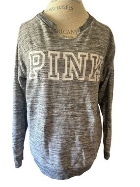Victoria's Secret PINK heather gray long sleeve crew neck sweatshirt small